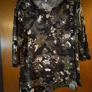 Halston Heritage Black and Gray Asymmetrical Tunic